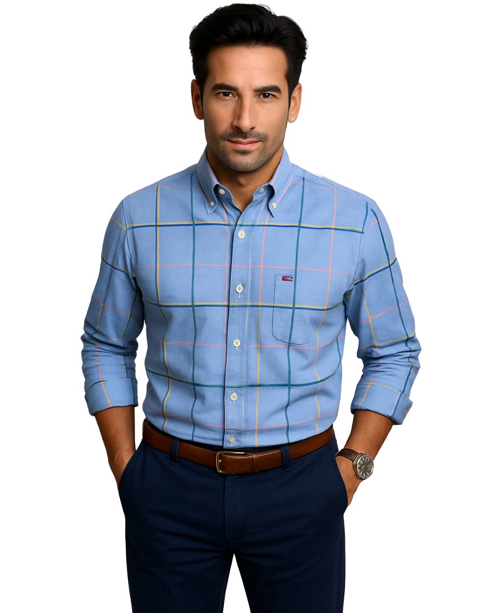 Patrick | Striped Short Sleeve Cotton Button Up Shirt
