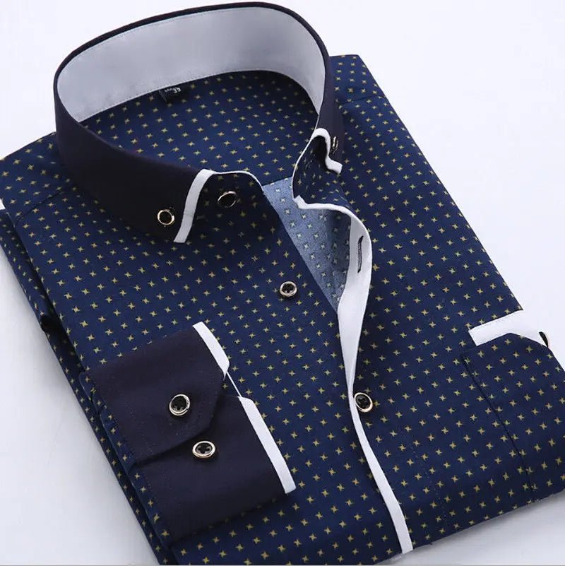Will | Slim Fit Long Sleeve Contrast Collar Shirt