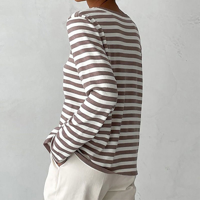 Beatrix | Relaxed Fit Striped Long Sleeve Knit Pullover