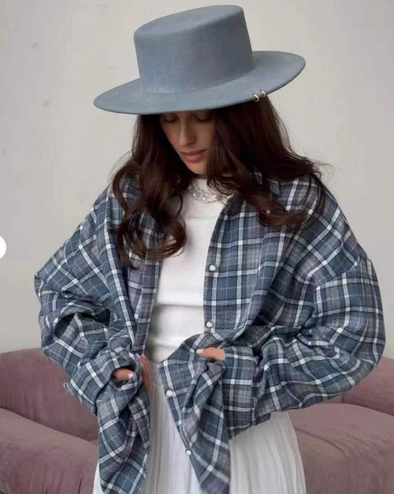 Giselle | Oversized Plaid Button Down Shirt