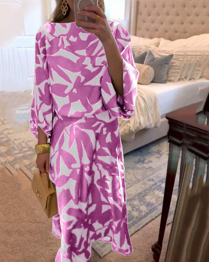 Juno | Printed Lantern Sleeve Two Piece Set