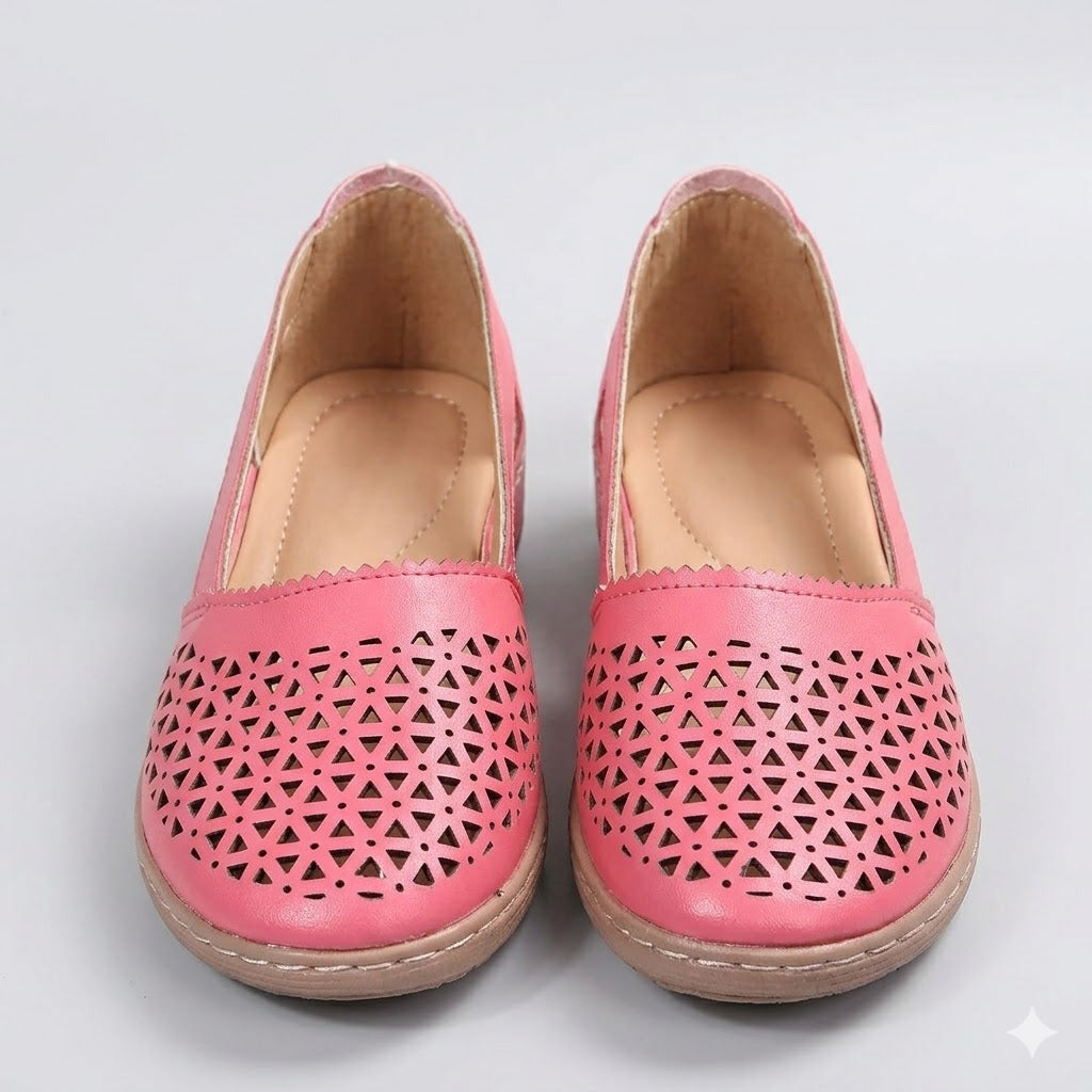 Sophie | Breathable Perforated Slip-On Flat Shoes