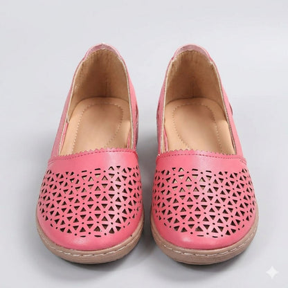 Sophie | Breathable Perforated Slip-On Flat Shoes