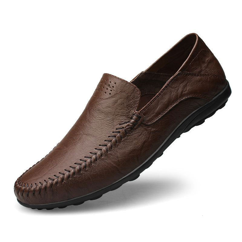 Albie | Genuine Leather Moc Toe Slip-On Loafers