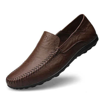 Albie | Genuine Leather Moc Toe Slip-On Loafers