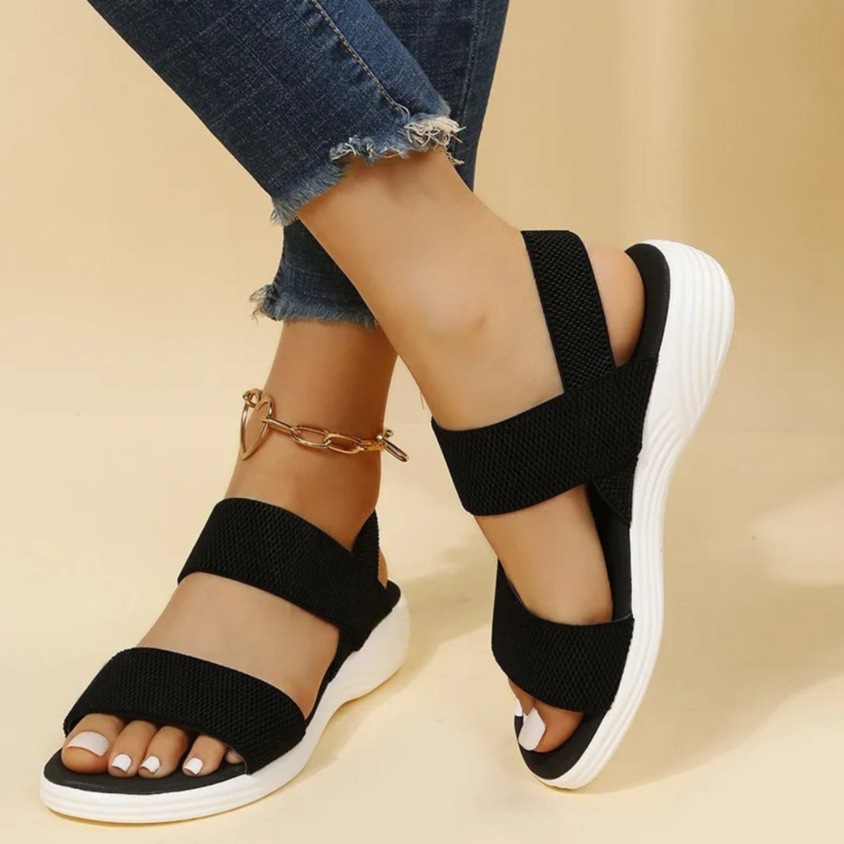 Elena | Comfort Wedge Sandals with Adjustable Straps