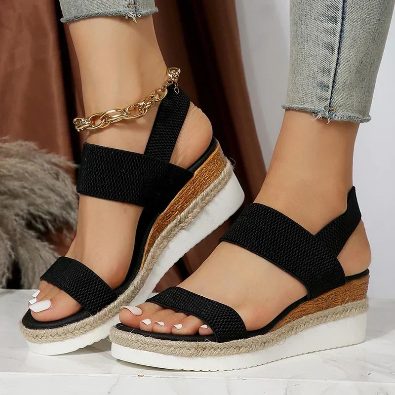 Charice | Strappy Espadrille Platform Sandals with Ankle Strap