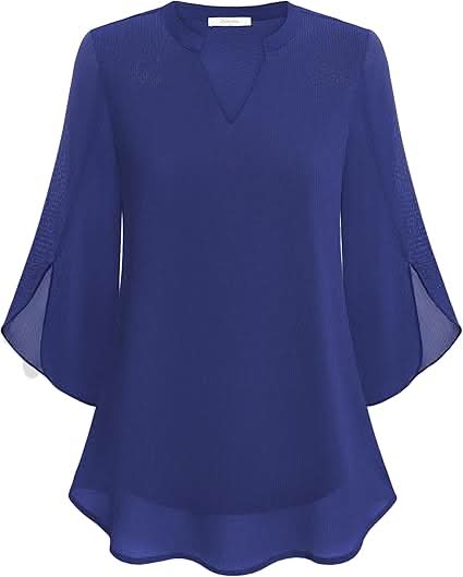 Elodie | Elegant Double Layer Chiffon Blouse