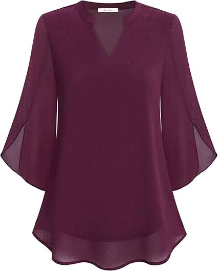 Elodie | Elegant Double Layer Chiffon Blouse