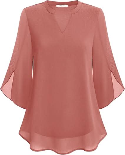 Elodie | Elegant Double Layer Chiffon Blouse