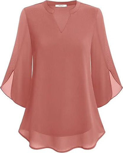 Elodie | Elegant Double Layer Chiffon Blouse