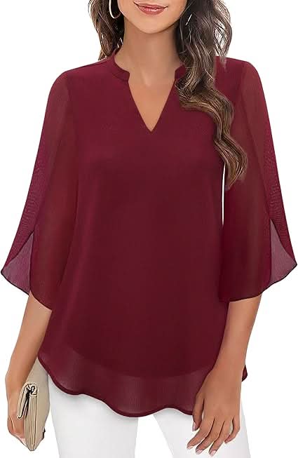 Elodie | Elegant Double Layer Chiffon Blouse