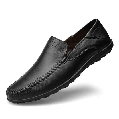 Albie | Genuine Leather Moc Toe Slip-On Loafers