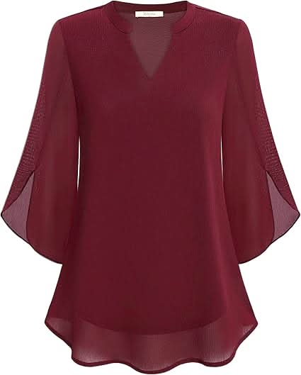Elodie | Elegant Double Layer Chiffon Blouse