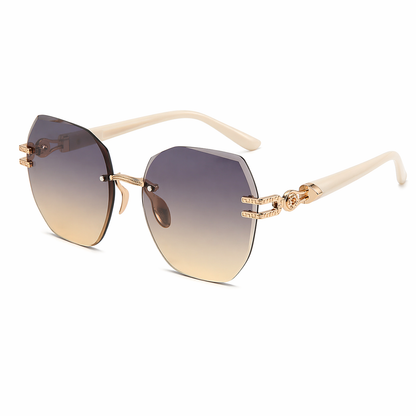 Hattie | Oversized Gradient Sunglasses with Gold-Tone Detail