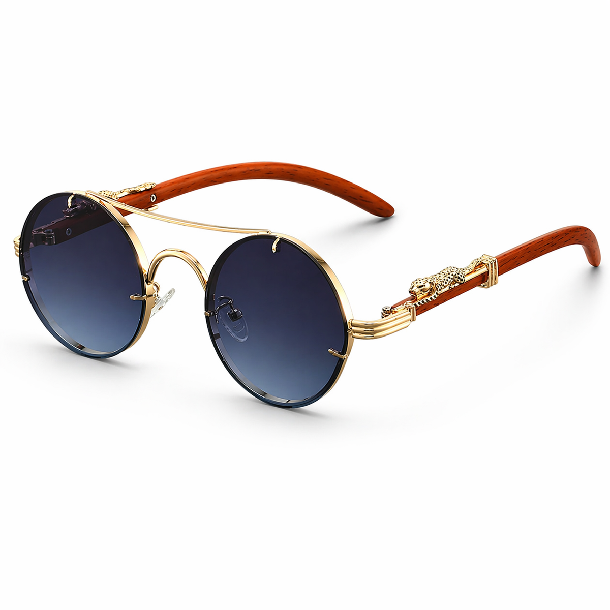 Remy | Vintage Round Sunglasses with Gold-Tone Frame