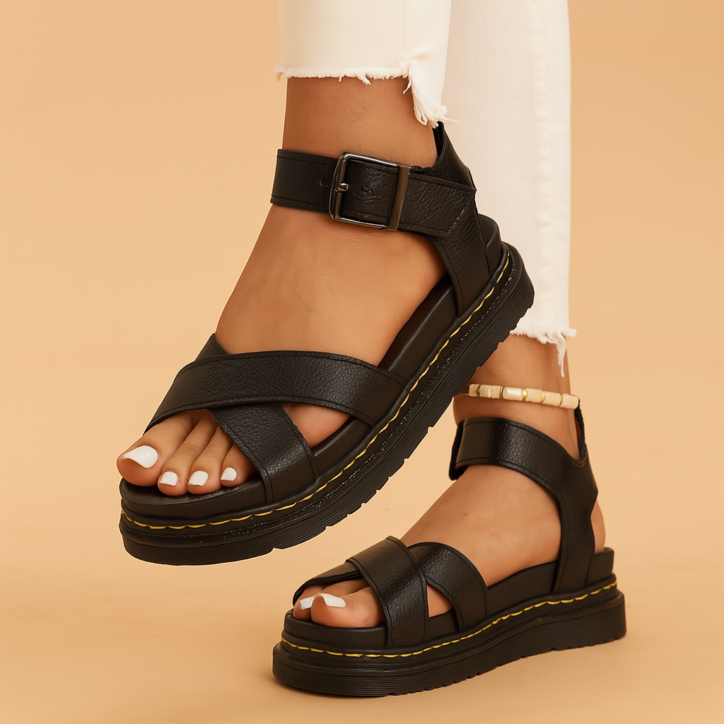 Charice | Orthopedic Strappy Platform Sandals with Ankle Buckle