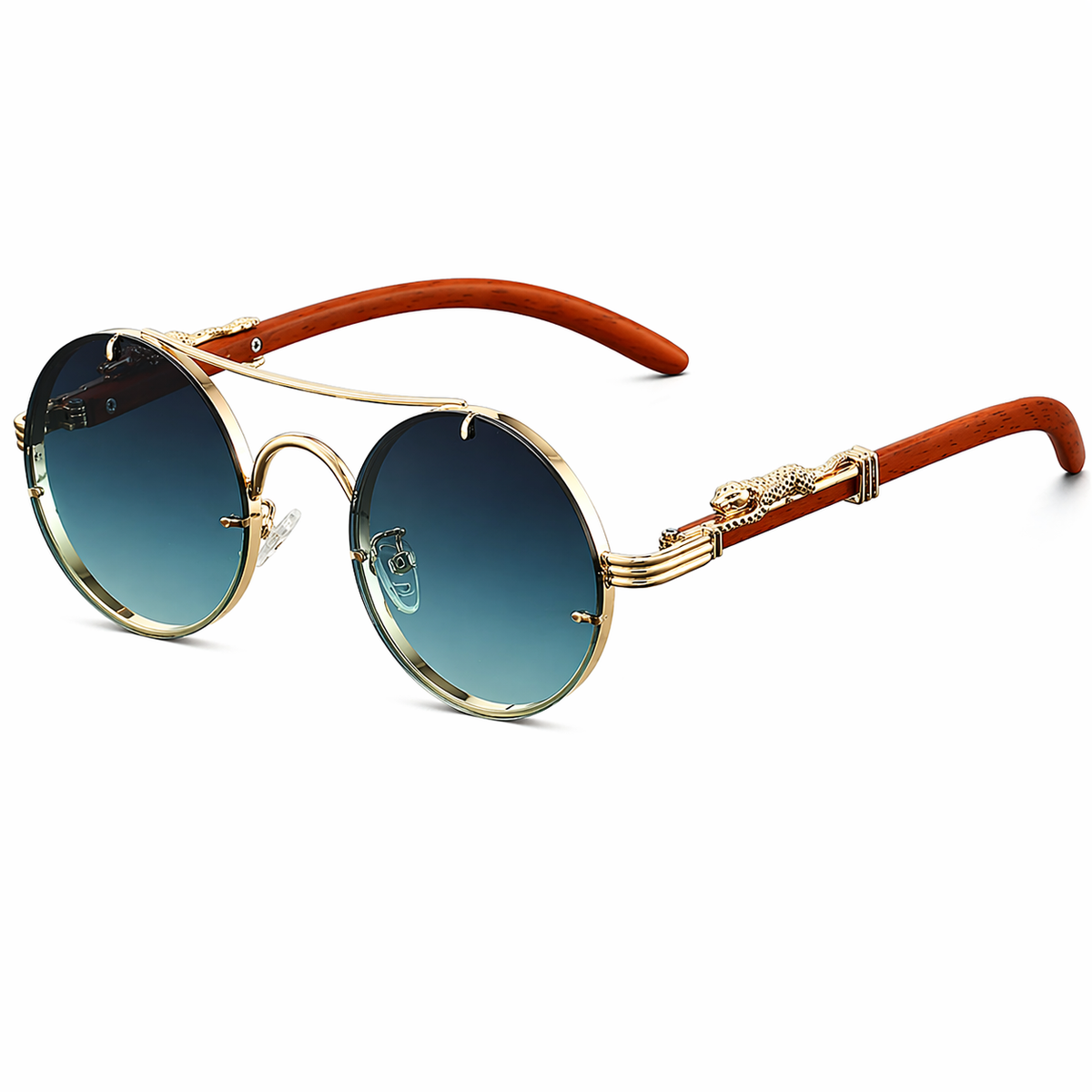 Remy | Vintage Round Sunglasses with Gold-Tone Frame