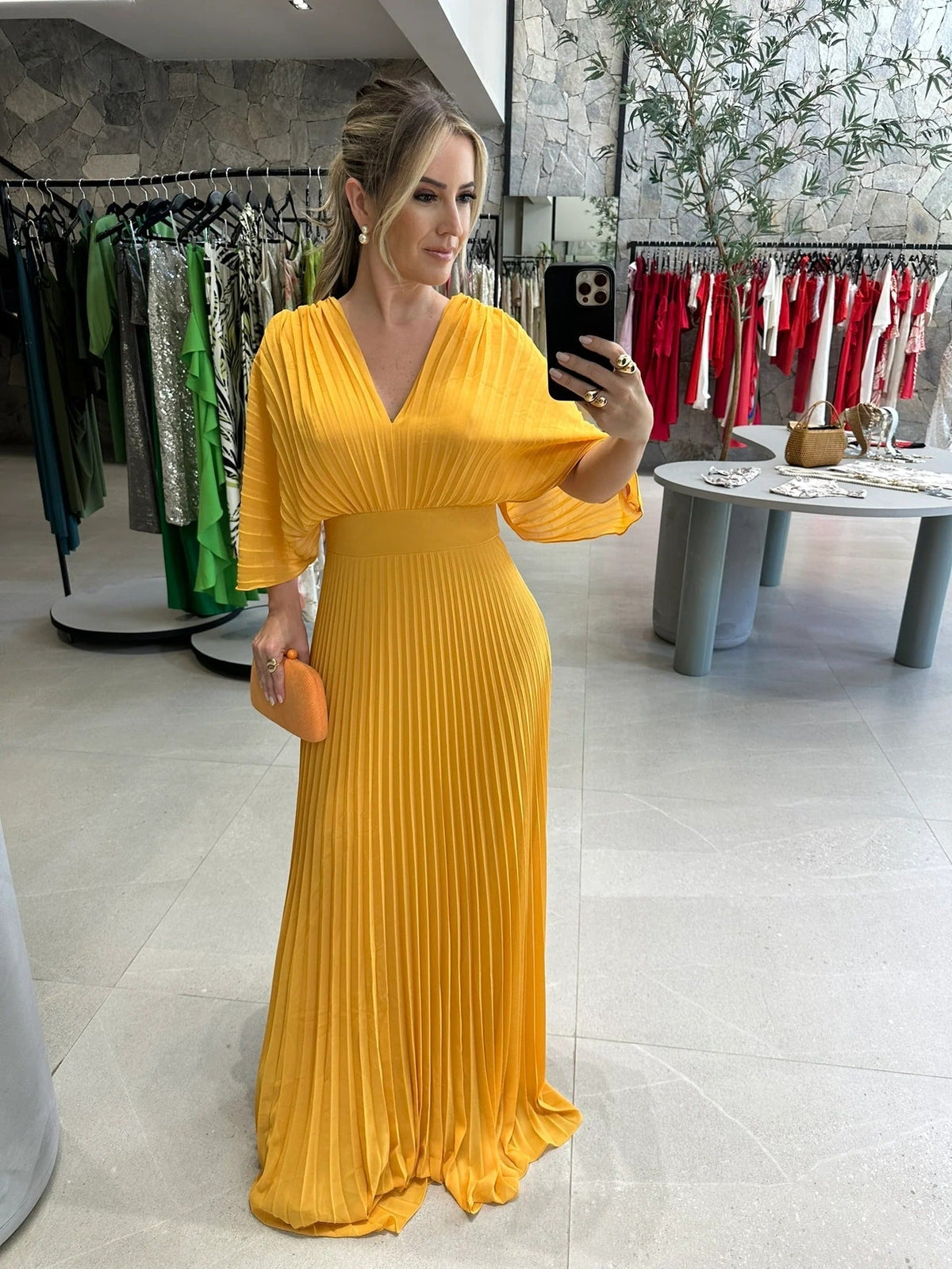 Verity | Pleated Maxi Wedding Guest Evening Dress