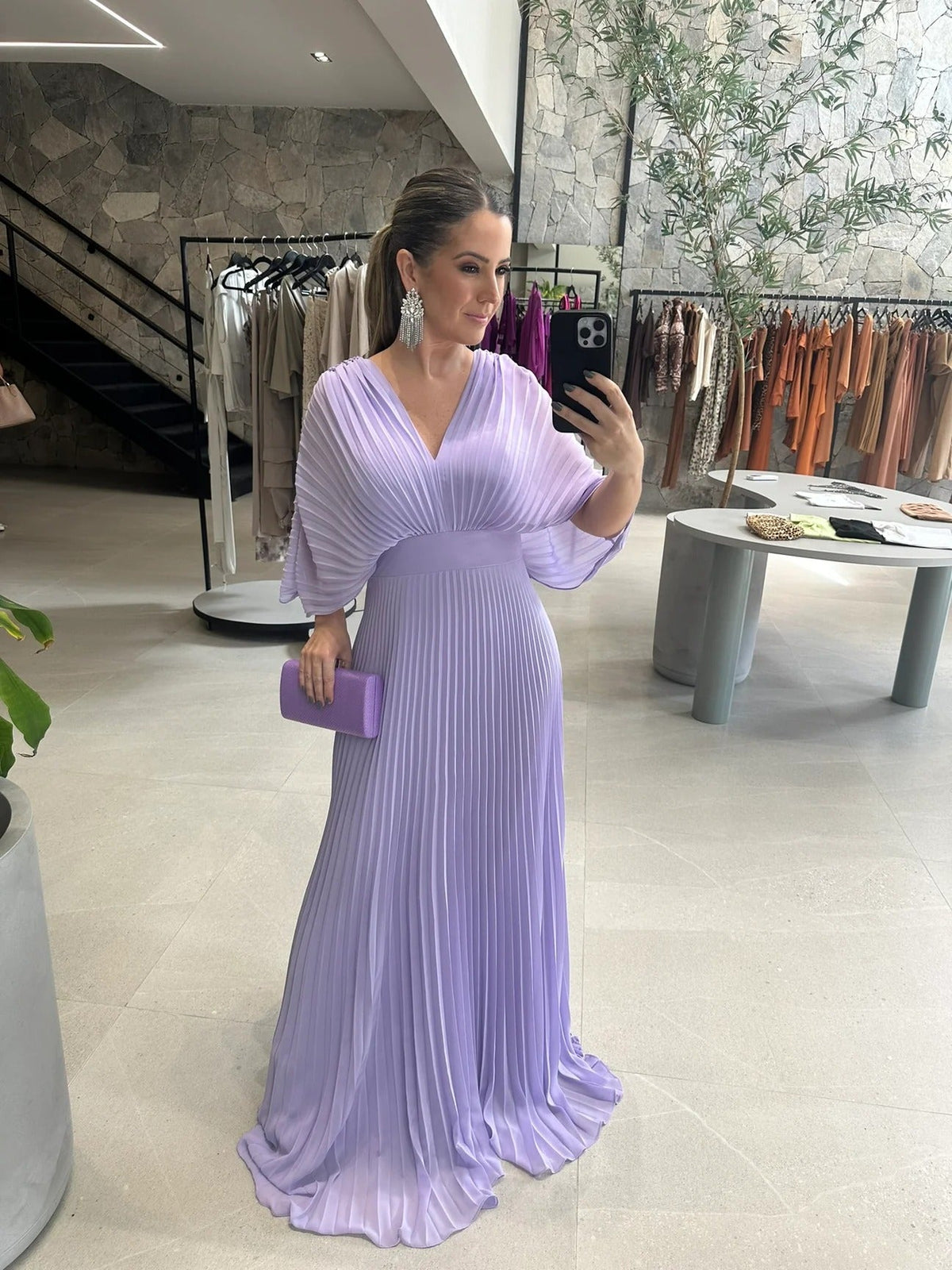 Verity | Pleated Maxi Wedding Guest Evening Dress
