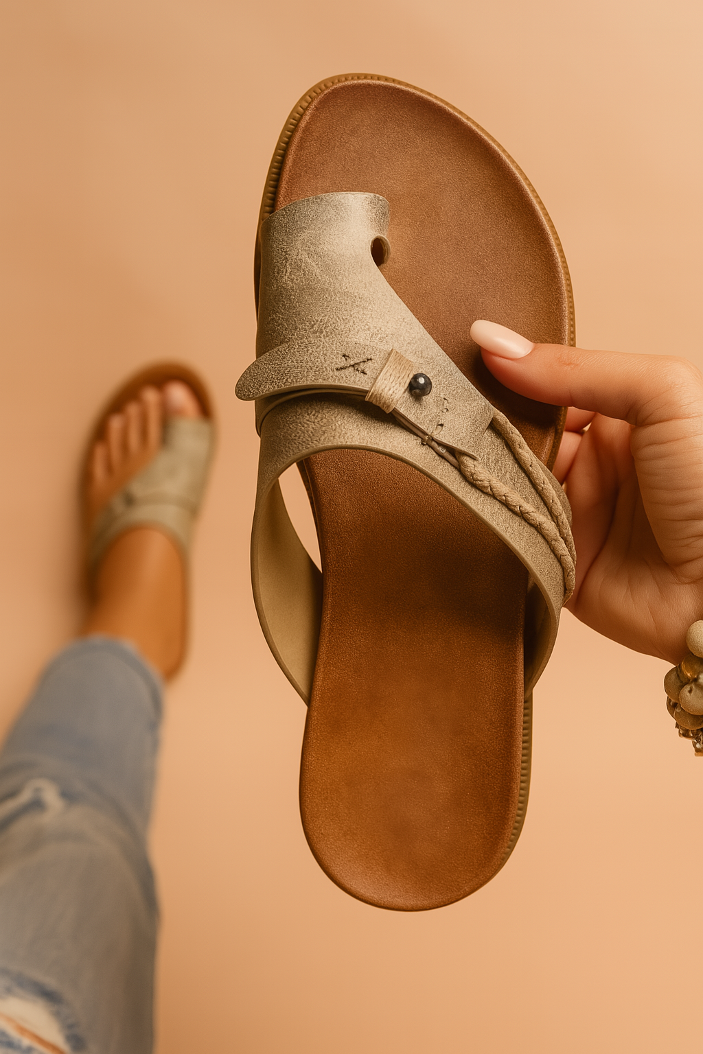 Julia | Strappy Flat Sandals with Adjustable Ankle Strap
