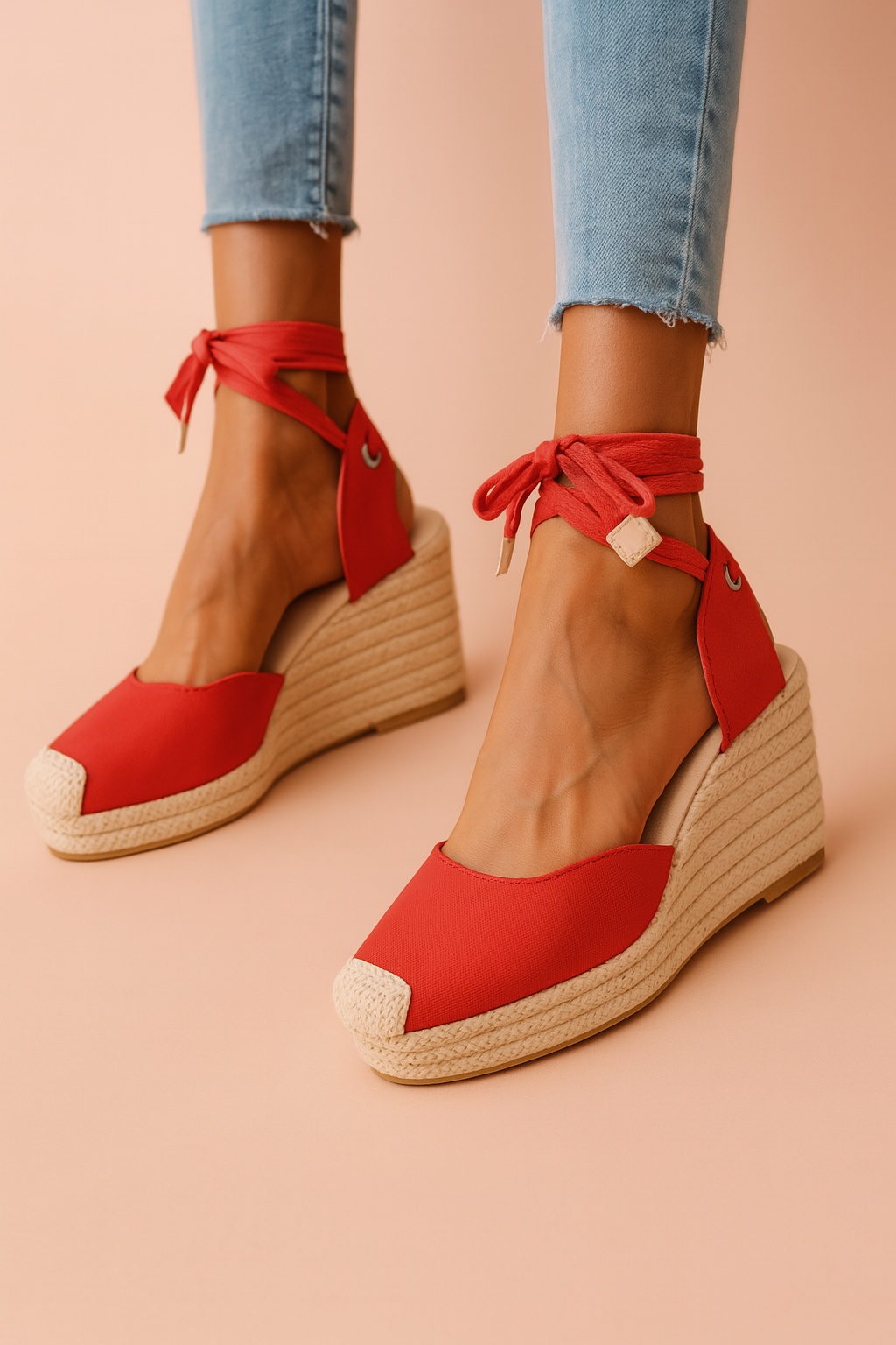 Maja | Espadrille Wedge Sandals with Ankle Ties