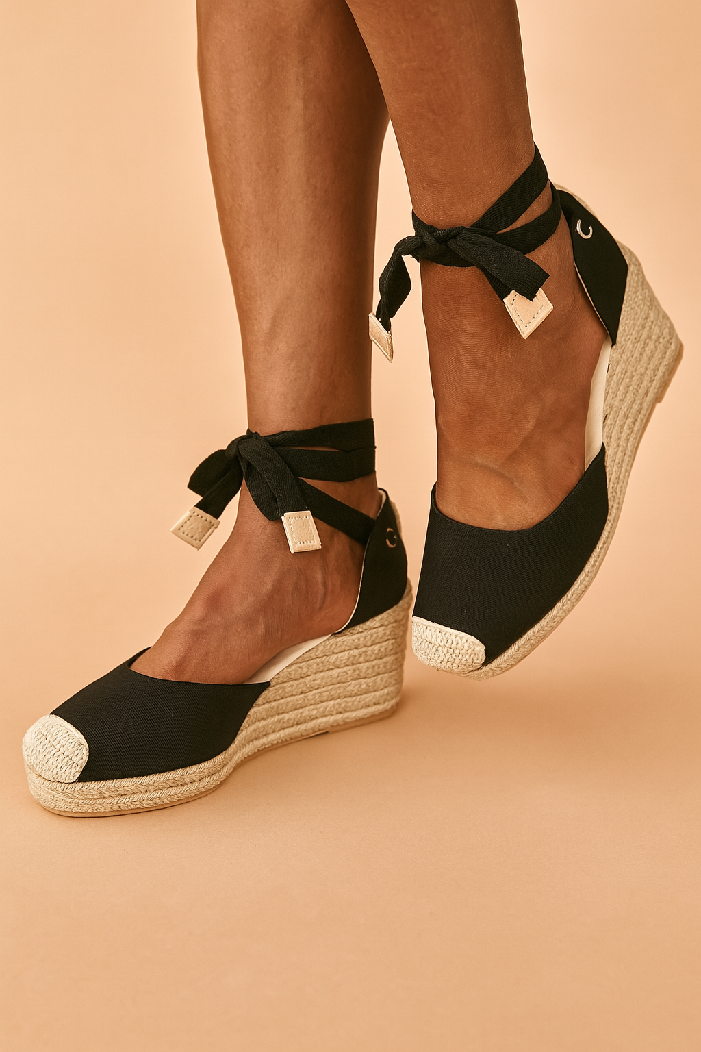 Maja | Espadrille Wedge Sandals with Ankle Ties