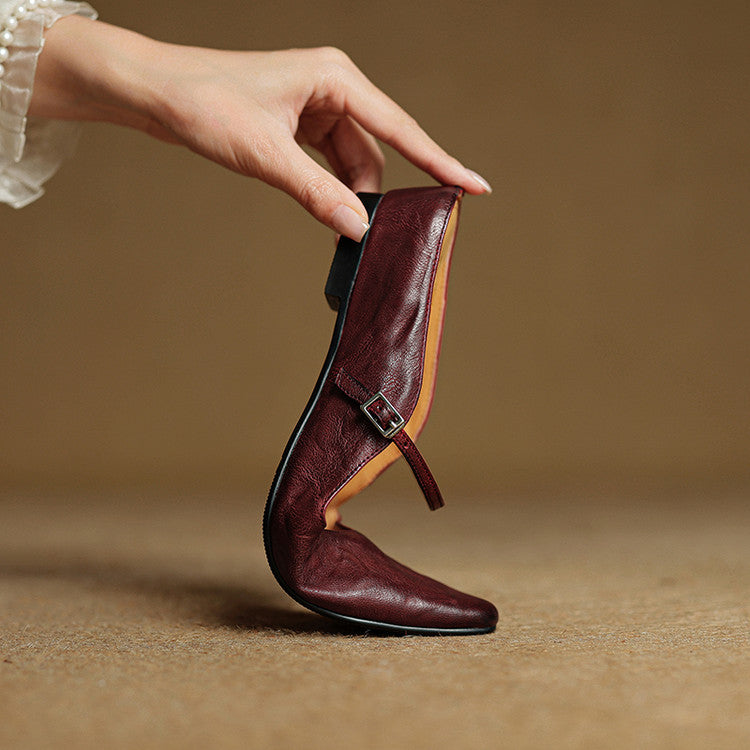 Sophie | Pointed Toe Slingback Flats with Buckle Strap