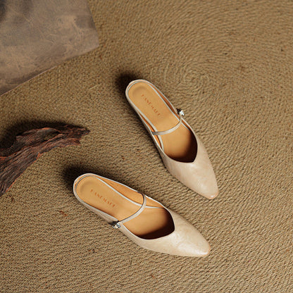 Sophie | Pointed Toe Slingback Flats with Buckle Strap