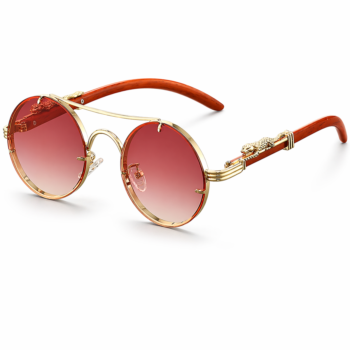 Remy | Vintage Round Sunglasses with Gold-Tone Frame