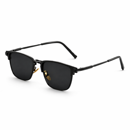Felix | Classic Gold and Black Rectangle Sunglasses