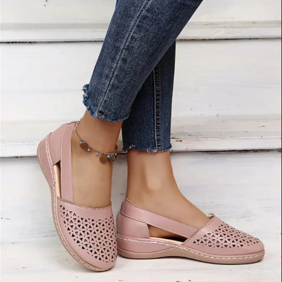 Sophie | Breathable Perforated Slip-On Flat Shoes
