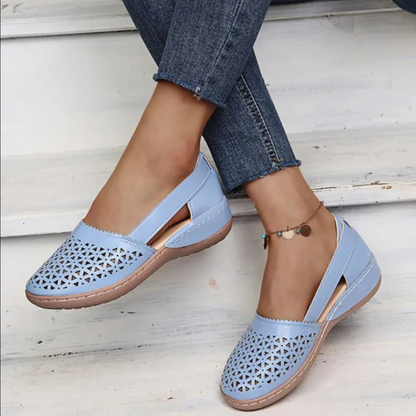 Sophie | Breathable Perforated Slip-On Flat Shoes