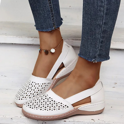 Sophie | Breathable Perforated Slip-On Flat Shoes
