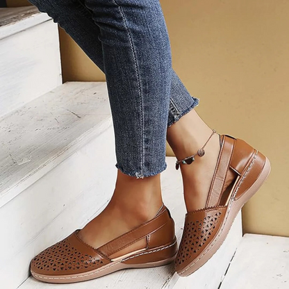 Sophie | Breathable Perforated Slip-On Flat Shoes