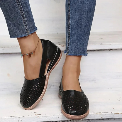 Sophie | Breathable Perforated Slip-On Flat Shoes