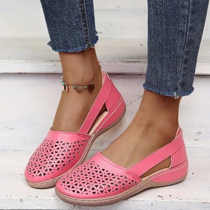 Sophie | Breathable Perforated Slip-On Flat Shoes