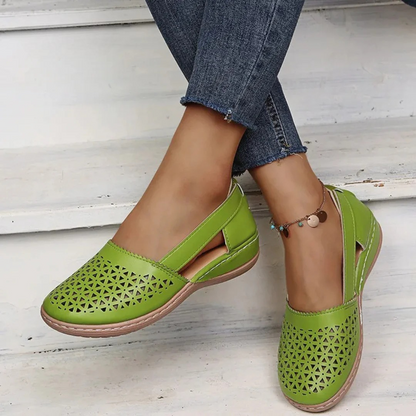 Sophie | Breathable Perforated Slip-On Flat Shoes