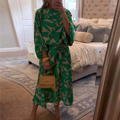 Juno | Printed Lantern Sleeve Two Piece Set