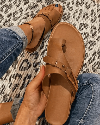 Willow | Minimal Toe Loop Flat Summer Sandals