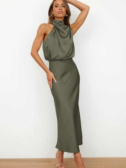 Charlotte | Halter Neck Formal Midi Cocktail Dress