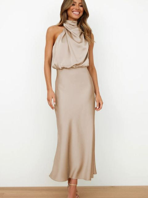 Charlotte | Halter Neck Formal Midi Cocktail Dress