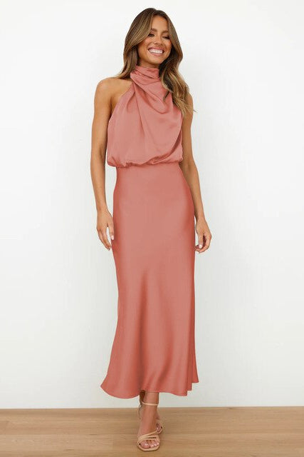 Charlotte | Halter Neck Formal Midi Cocktail Dress
