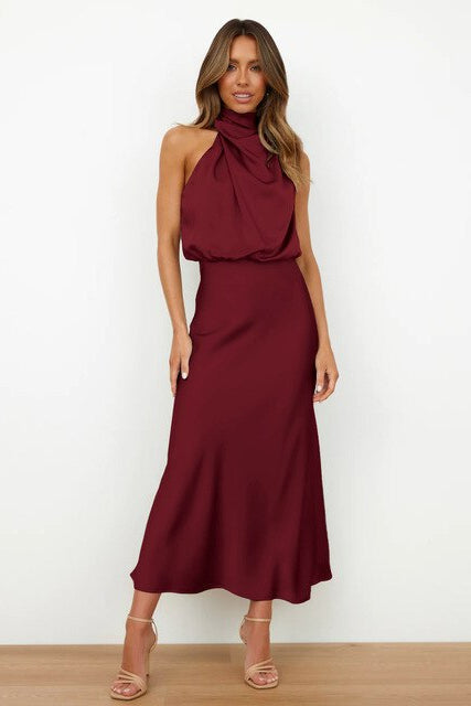 Charlotte | Halter Neck Formal Midi Cocktail Dress