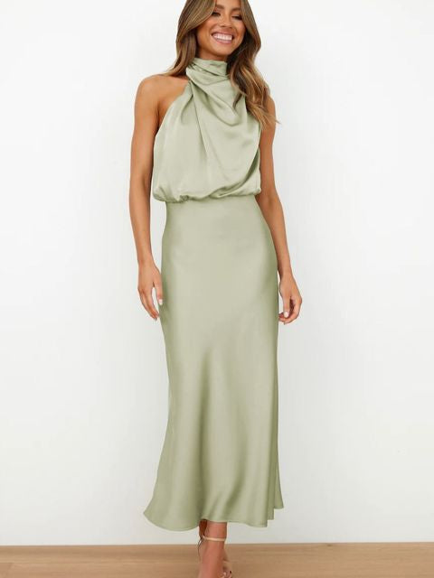 Charlotte | Halter Neck Formal Midi Cocktail Dress