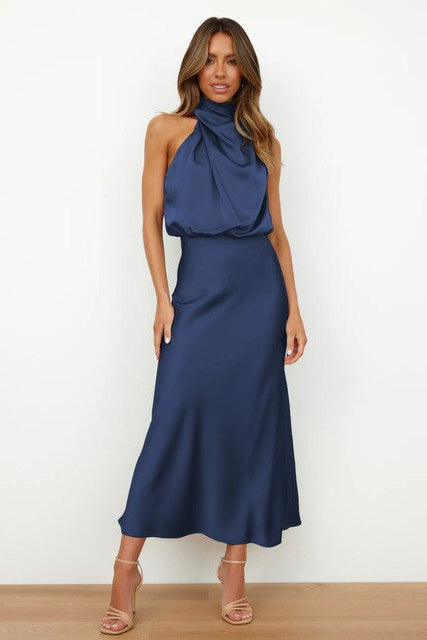 Charlotte | Halter Neck Formal Midi Cocktail Dress