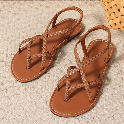 Hallie | Woven Braided Strap Summer Sandals