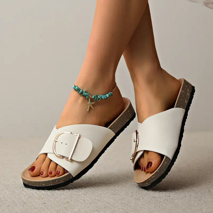 Maeve | Buckle Detail Flat Summer Sandals