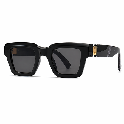 Tabitha | Oversized Black Sunglasses with Gold-Tone Detail
