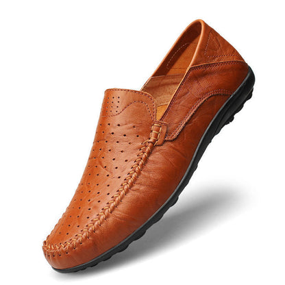 Albie | Genuine Leather Moc Toe Slip-On Loafers